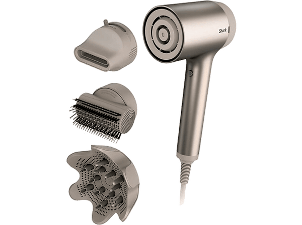 Secador - Shark HD120SLEU  Style IQ, 1600W, 3 niveles temperatura, Difusor incluido, Oro