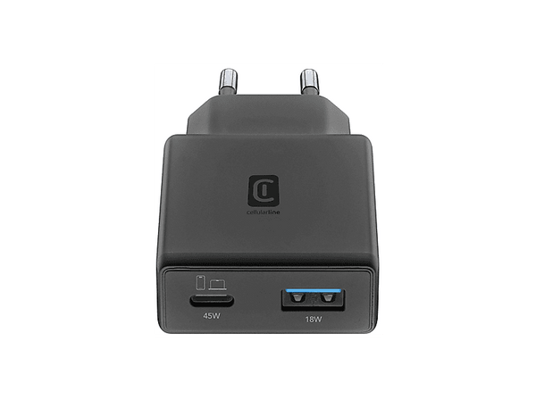 Cargador de pared - CellularLine Power Lite, 45 W, Universal, Negro