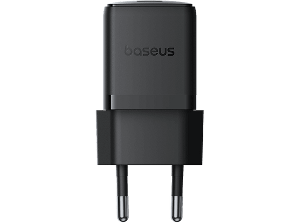 Cargador de pared - Baseus PALM, 20W, Kit con cable 60W y 100 cm, Carga ultrarrápida, Control de temperatura, Universal, Negro Cluster