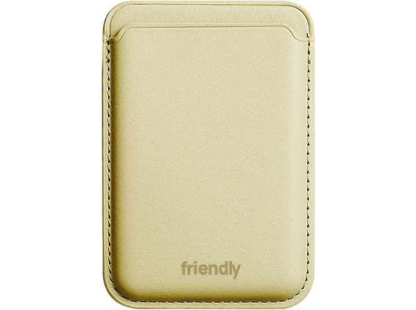 Tarjetero para móvil - Friendly License FRTAR007, TPU y Adhesivo 3M, Magsafe, Beige