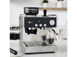 Cafetera express - Breville Barista Signature, 15 bar, 2 Tazas, 1600W, Café en grano, Inox/Negro