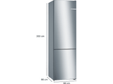 Frigorífico combi - Bosch KGN39VIEB, Total NoFrost, 203 cm, 368 l, Cajón VitaFresh, Perfect Fit, Acero antihuellas