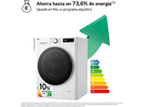 Lavadora carga frontal - LG F2WR5S09A0W,  Serie fondo especial 500, 9 kg, 1200 rpm, 12 programas, AI Direct Drive™, Steam™, Blanco