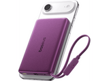 Powerbank - Baseus PicoGo AM52, 10000 mAh, 45 W, Qi2.2 de 25W, USB-C, Carga inalámbrica, Carga rápida, Multidispositivo, Certificado CCC, Dark Cherry