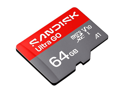 Tarjeta Micro SD - SANDISK Ultra GO, 64 GB, Hasta 140 MB/s de lectura, Vídeo en Full HD, V10, U1, C10, A1, memoria NAND, Gris
