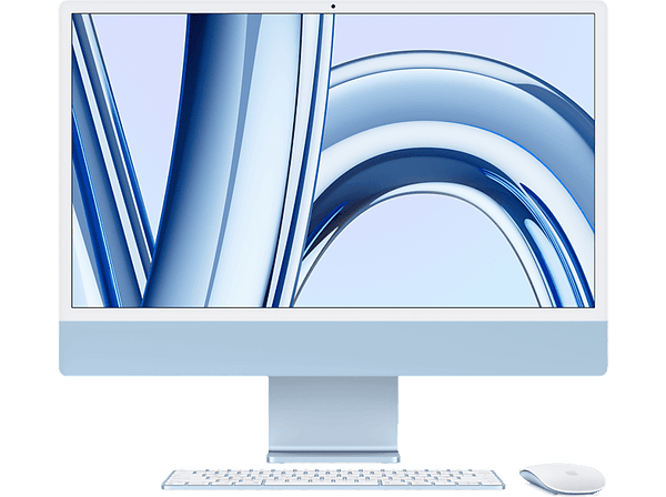 Apple iMac (2023) MQRQ3Y/A, 24" Retina 4.5K, Chip M3, CPU de 8 núcleos, GPU de 10 núcleos, 16GB de RAM, 512GB de SSD, Azul