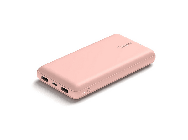 Powerbank - Belkin BoostCharge Batería externa 20K, 20000 mAh, 2x USB-A, 1x USB-C, Rosa