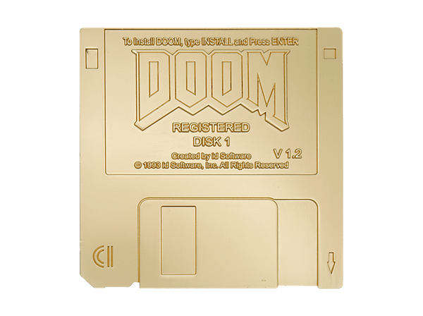 Accesorio - Fanattik DOOM Floppy Disk Limited Edition Imitation Gold Replica