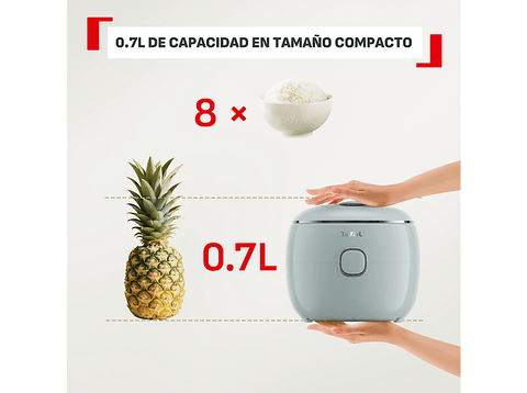 Arrocera - Tefal Multifunción POP, 0.7 L, Hasta 4 raciones,  Tecnología Smart NFC, Compacta, Bol Antiadherente,  Cesta vaporera, 8 programas