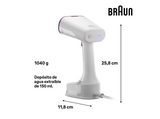 Plancha de vapor vertical - Braun QuickStyle 5 GS5011PU, 1200 W, 150 ml, Calentamiento rápido, Vapor 22 g/min, Blanco, Púrpura