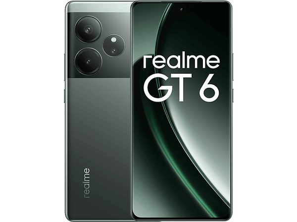 Móvil - realme GT6, Razor Green, 512 GB, 16 GB RAM, 6.78" FHD+ HDR 10+, Qualcomm® Adreno™ 735, 5500 mAh, Android