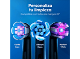 Cepillo eléctrico - Oral-B iO 3S Cepillo De Dientes, 3 Modos, Sensor de presión, 4 cabezales, Negro mate, Edición Navidad