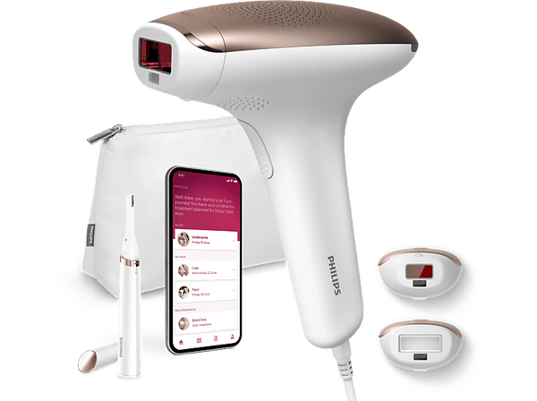 Depiladora IPL - Philips Lumea S7000 BRI921/00, Luz pulsada, 12 meses sin vello, cara y cuerpo, 250.000 pulsos, Sensor SmarSkin