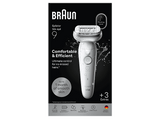 Depiladora - Braun Silk·épil 9 9-030, Depiladora en seco y en mojado, Piel suave duradera, +2 Accesorios de rasurado y recorte, Plata