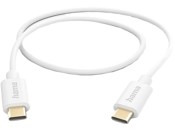 Cable USB - Hama 00201590, USB 2.0, USB-C, 1m, 480 Mbit/s, Blanco
