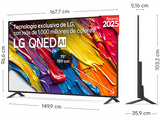 TV QNED 75 - LG 75QNED82A6B, UHD 4K, Procesador Inteligente α7 AI Processor 4K Gen8, Smart TV, DVB-T2 (H.265), Ashed Blue