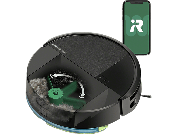 Robot friegasuelos - iRobot Roomba® 205 Combo DustCompactor, 1820 ml, 12.8V, Autonomía 3h, Negro