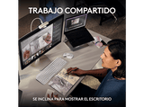 Webcam - Logitech MX Brio, Ultra HD 4K, Corrección de iluminación automática, Autoencuadre, Micrófonos/reducción de ruido, Tapa de privacidad, Gris