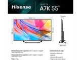 TV QLED 55 - Hisense 55A7KQ, UHD 4K, Quantum Dot Colour, Dolby Vision&Atmos, Modo Juego Plus, Negro