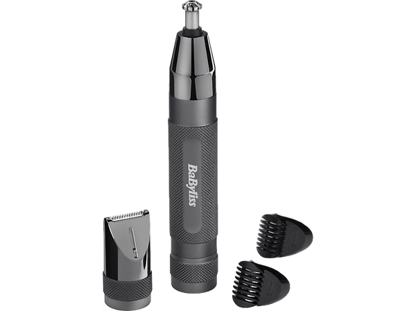 Cortapelos nariz - Babyliss E111E Super-X Metal, Nariz, Orejas y Cejas, Cabezales intercambiables, Black Edition