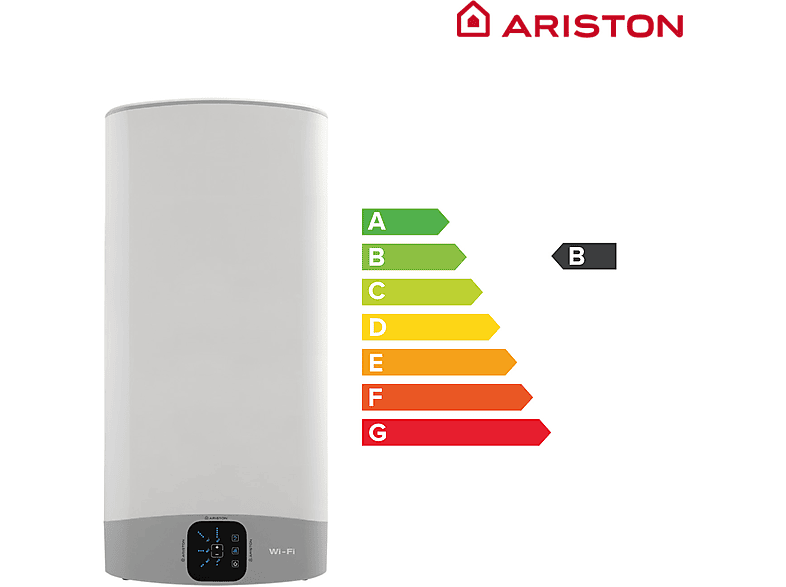 Termo eléctrico - Ariston Velis WiFi 80 ES EU, 80 l, Termostasto regulable, Display LCD,Resistencia blindada, IPX4, Blanco