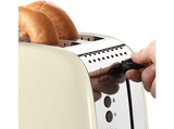 Tostadora - Russell Hobbs Colours Plus, 1600 W, 2 Ranuras Extra Largas, 6 Niveles de Tostado, Cream