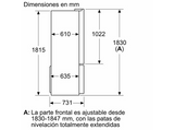 Frigorífico americano - Bosch KFN96VPEA, No Frost, 183 cm, 605 l, Sistema MultiAir Flow, Capacidad XXL ancho especial 90 cm, Acero Inox