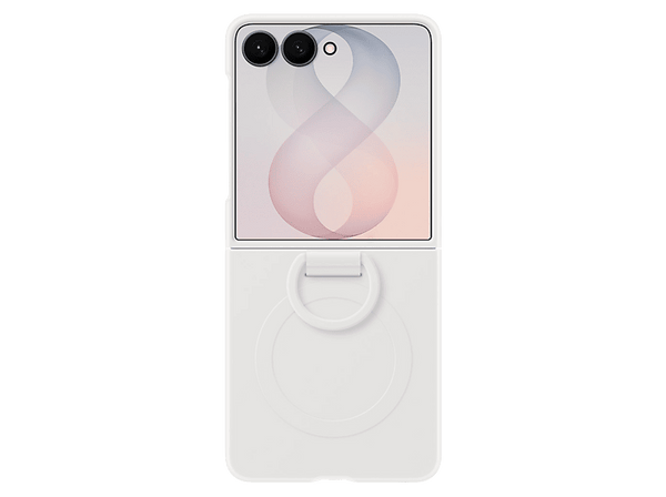 Funda - Samsung, Para Samsung Galaxy Z Flip8, De Silicona con anillo, Magnética, Crema