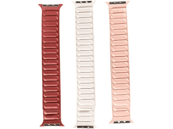 Pack Correas - Friendly License, Magnética, Compatible Apple Watch 38/40/41 mm, Vino, Blanco y Rosa