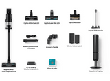 Aspirador escoba - Samsung Bespoke AI Jet AI Ultra 400WA VS90F40DEK/WA, con cepillo para mascotas y filttro HEPA, 25.2 V, 160 min, Negro