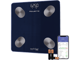 Báscula inteligente - Rowenta Goodvibes Life, IMC, Alta precisión, 15 indicadores corporales, hasta 180 kg, Sincronización con Apps, Bluetooth, Azul