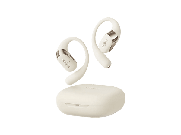Auriculares True Wireless - Shokz OpenFit 2, 48 h Autonomía, Open-Ear, Resistencia al agua IP55, Micrófono con cancelación de ruido, Beige