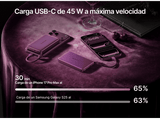 Powerbank - Baseus PicoGo AM52, 10000 mAh, 45 W, Qi2.2 de 25W, USB-C, Carga inalámbrica, Carga rápida, Multidispositivo, Certificado CCC, Dark Cherry
