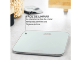Báscula de baño - Rowenta Classic BS1901 , 180 kg, Pantalla invisible con iluminación LED, Diseño plano, Apagado automático, Cristal templado, Blanca