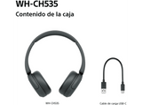Auriculares inalámbricos - Sony WH-CH535B, Bluetooth 6.0, 55 h batería, Carga rápida, 360 Reality Audio, Conexión multipunto, Diadema, Negro