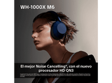 Auriculares inalámbricos - Sony WH-1000XM6, Cancelación ruido, 30h Autonomía, Hi-Res, Carga Rápida, Cómodo, Plegable, iOS/Android, Plata
