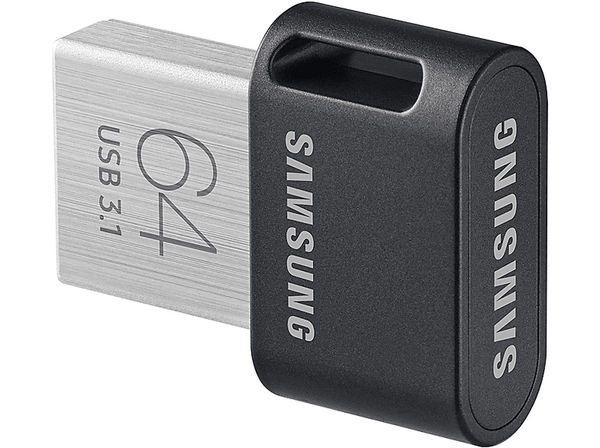Memoria USB 64 GB - Samsung Fit Plus Unidad Flash, USB 3.1, 300 MB/s, Gris