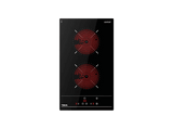 Placa vitrocerámica - Teka TZC 32000 TTC BK, 2 zonas de cocción, 30 cm, Negro
