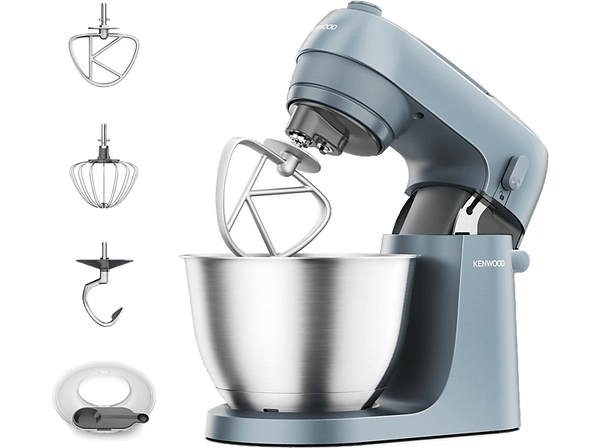 Robot de cocina - Amasador de repostería Kenwood Go KZM35.000GY, 800 W, 4 l, 6 velocidades + Función Pulse, Azul Tormenta