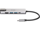 Hub - D-Link DUB-M520, 5 en 1 con HDMI/Ethernet/USB 3.0 y suministro eléctrico, 5 Gbps, Plata