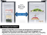 Frigorífico americano - Samsung Family Hub Bespoke AI RS90F66BETEF, Twin Cooling, 178.4 cm, 614 l, Dispensador agua y hielo, Balda botellero, Inox