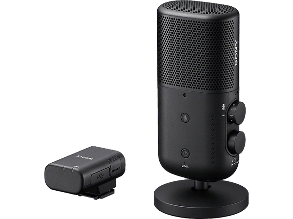 Micrófono - Sony ECM-S1, Inalámbrico con Noise Cancelling (Cancelación de ruido), Para Streaming, Podcast, Entrevistas, PC, Cámara..., Filtro Anti Pop