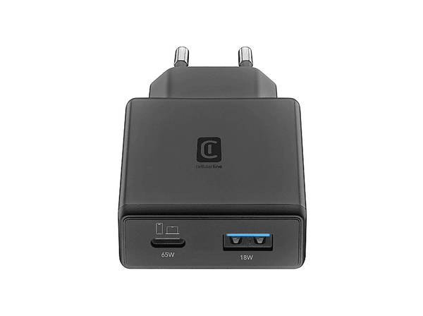 Cargador de pared - CellularLine Power Lite, 65 W, Universal, Negro