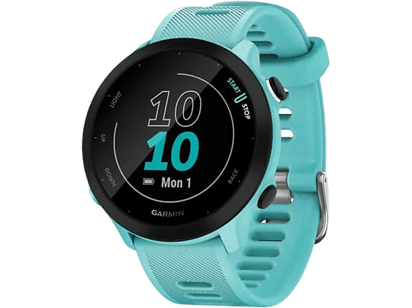 Reloj deportivo - Garmin Forerunner 55, 1,04", MIP, 14 días, GPS, Frecuencia cardíaca, 5 ATM, Azul