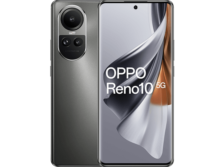 Móvil - OPPO Reno10 5G, Silvery Grey, 256 GB, 8 GB RAM, 6.7 AMOLED Full HD+, Mediatek Dimensity 7050, 5000 mAh, Android 13