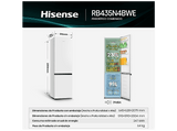 Frigorífico combi - Hisense RB435N4BWE, Total No Frost, 200.4 cm, 336 l, Multi Air Flow, Apertura de Puerta 90º, Blanco