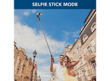 Palo Selfie - CellularLine SELFIE STICK MAX, Multifuncional, Rotación 360º, Extensible 180 cm, Bluetooth y control remoto, Negro