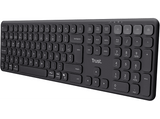 Teclado - Trust Vaiya, Inalámbrico, Multidispositivo, Tamaño completo, Negro