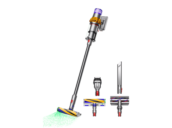 Aspirador escoba - Dyson v15 Detect Absolute, 240 W, 60 min, Inteligente y Potente, 3 Modos, Tecnología Láser, Sensor Suciedad