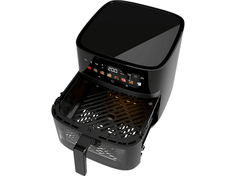 Freidora de aire - Cecotec Cecofry&Grill Duoheat 8000, Doble resistencia, 8 L, 2200 W, 8 menús, Cocción 3D, Parrilla, Ventana, Display táctil, Black